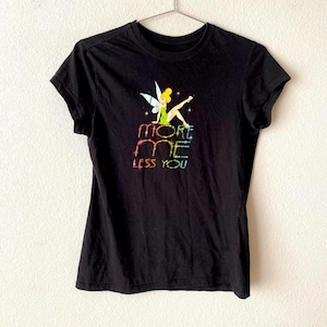 Tinkerbell y2k 2000s Rainbow Rhinestone Bling Tee Shirt Top Women&#39;s Small