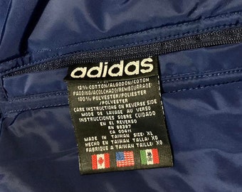 Adidas 90s Vintage Reversible White Blue Zip Up Jacket Coat | Men's XL