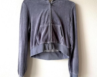 Chaqueta con capucha de terciopelo gris John Galt Brandy Melville para mujer, talla S