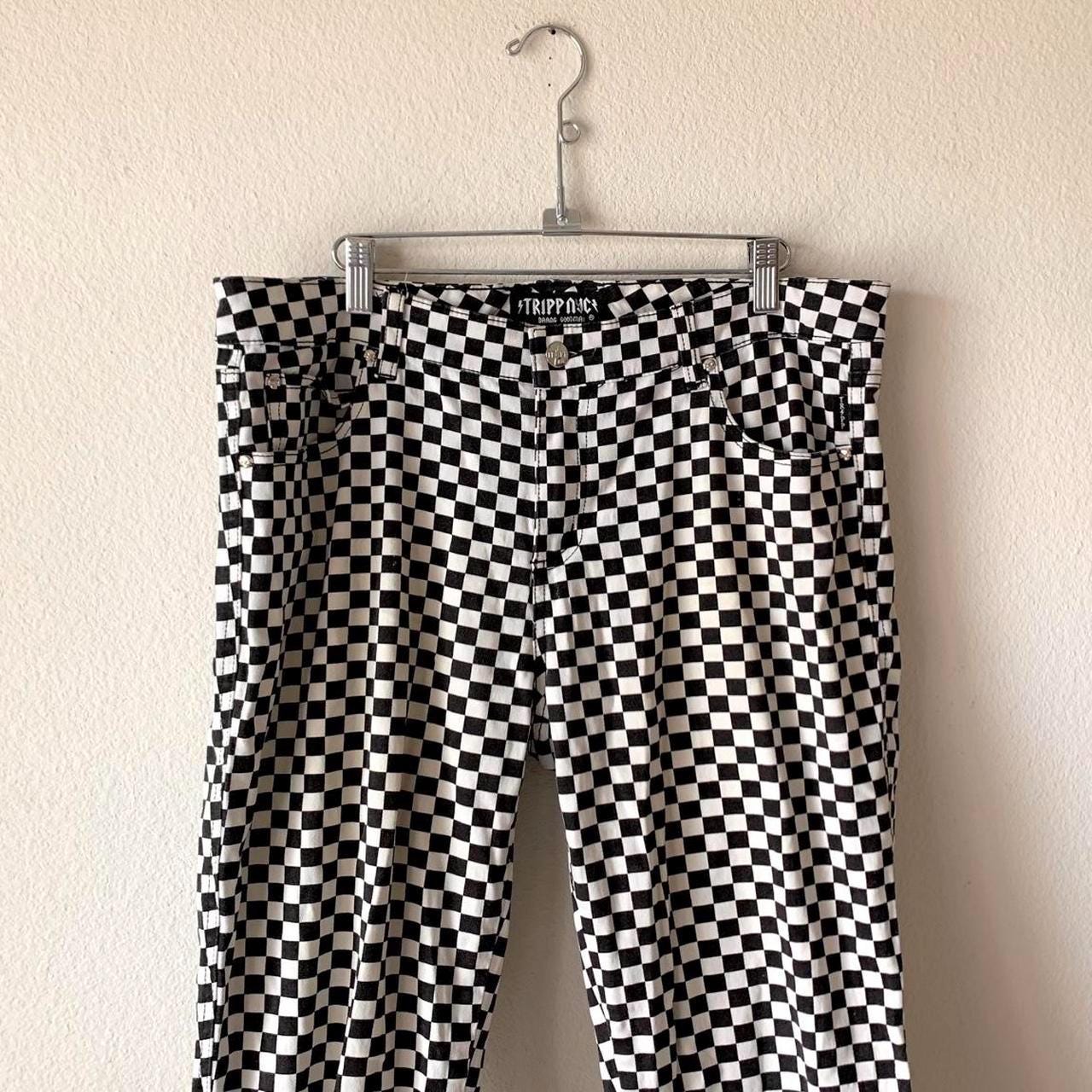 Tripp NYC Black and White Checkered Skinny Jeans Pants Women's 32