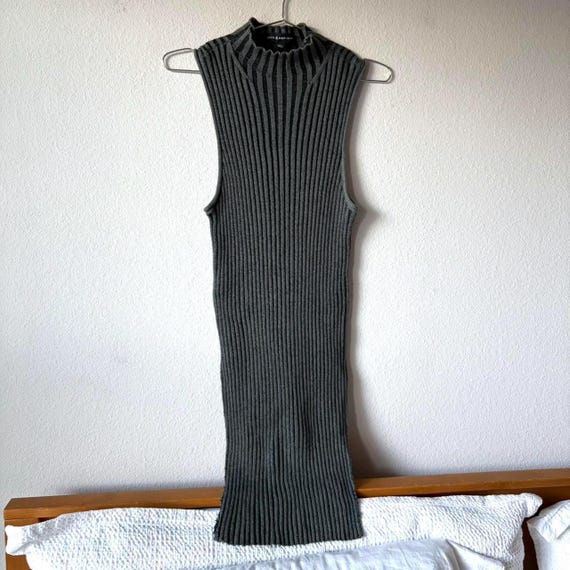 dark grey ribbed dress Grey Ribbed Knit Sweater Mini Dress - Women's Dresses