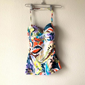 Anne Cole Abstract Print Tankini Swimsuit Top Women&#39;s Small