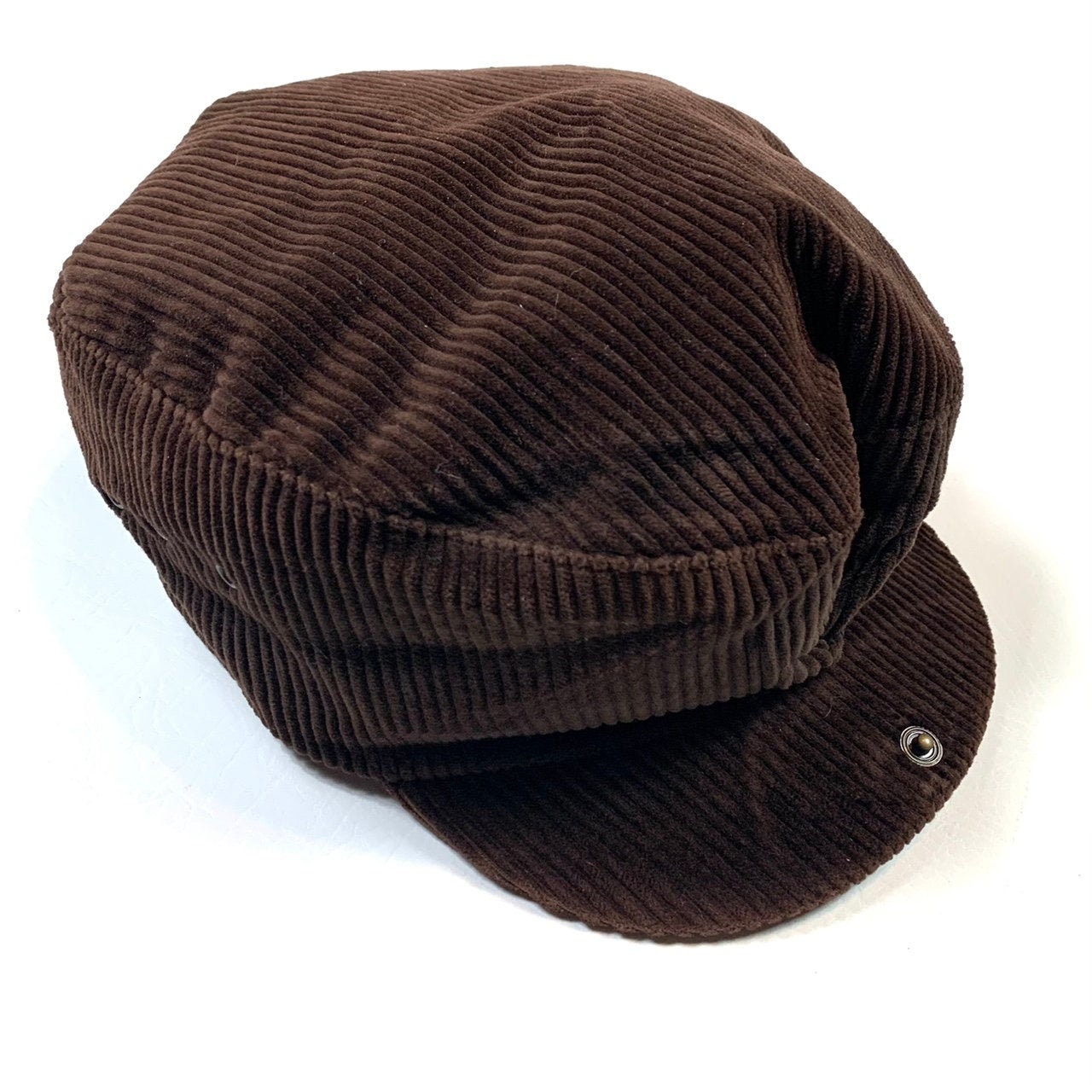 EDDIE BAUER / Vintage 90s Brown Corduroy Newsboy Hat Cap / Etsy