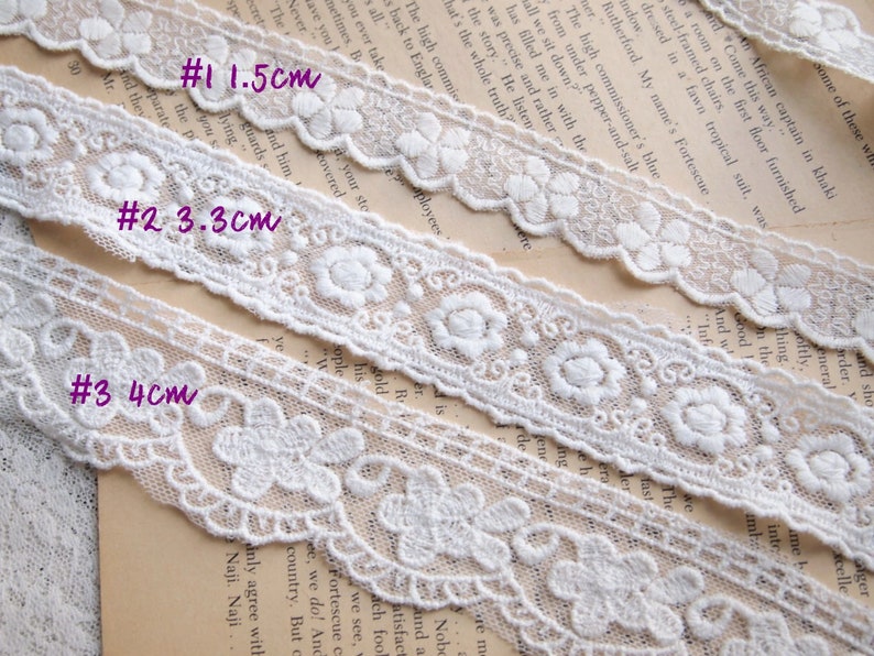 Cotton White Scalloped Crochet Lace 15mm Wide 2 Mtrs