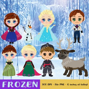 Snow Princess Digital Clipart, Snow Princess Clipart, Princess Clipart,Frozen Clipart,Snow Princess Clip Art, Frozen Clip Art | PEFR_01