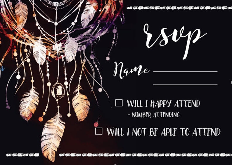 beautiful wedding invitation boho flower Instant download vintage flower Wedding invitation WEWODR/_4 Word editable Dream catcher