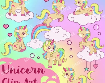 Unicorn Clipart,Rainbow Unicorn Face Clip Art,Unicorn Graphics,Stars Clipart,Pony,Rainbow,Baby Unicorn Clipart,Horse clipart,Rainbow|PEUC_01