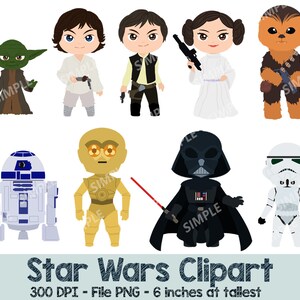 INSTANT DOWNLOAD Space War Clip Art, Star Wars Clipart, Star Wars Clipart, Star Wars Birthday, Star Wars Party, PNG Digital Files| PESW_01