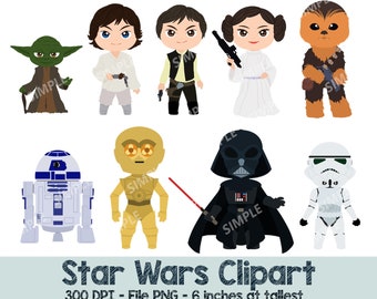 INSTANT DOWNLOAD Space War Clip Art, Star Wars Clipart, Star Wars Clipart, Star Wars Birthday, Star Wars Party, PNG Digital Files| PESW_01