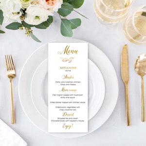 Wedding suite, Custom wedding menu, gold texture, leaf gold, Gold Foil, Digital download, Word editable | WEWOME_51
