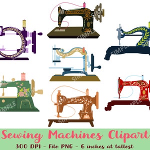 Sewing Machines  Clipart,Sewing Machines vintage, Hand painted images,black silhouettes,diy logo,invite,boho,stitching,needlework| PESE_01