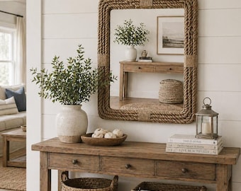 Audoux-minet Twisted Rope Mirror - Vintage 1950s French Riviera