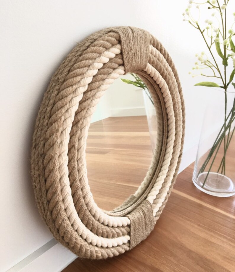 SMALL 41cm 16inch Nautical Hampton Elegant Round Rope Mirror Etsy