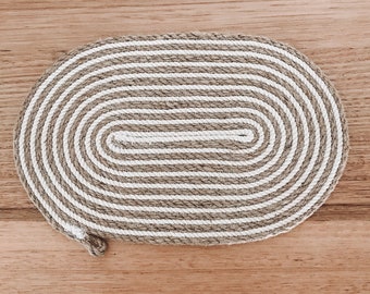 Coastal Jute Placemats, Set of 6, Hampton Table Decor