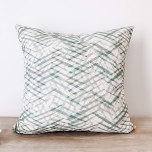 Coastal Hampton Designer Decor Cushion Cover Decorative Light Green White Cushion 46cm x 46cm