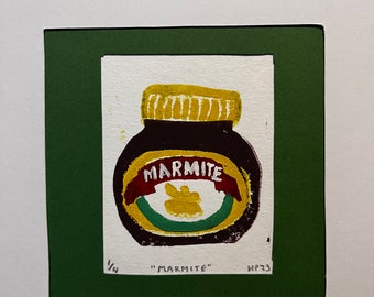 Marmite Linocut Relief Print