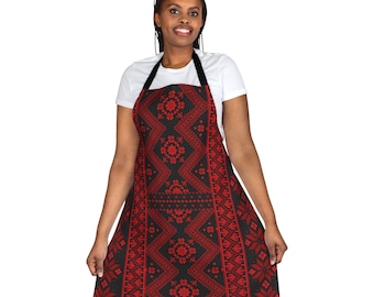 Palestine Tatreez Apron, 5-Color Straps
