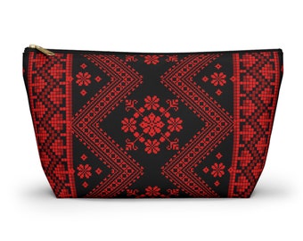 Palestine Tatreez Accessory Pouch w T-bottom