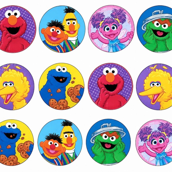 Colorful Monster Friends Edible Images | Kids Birthday Cake & Cupcake Toppers | Primary Color Party Pre-Cut | Fast 1 Day Shipping