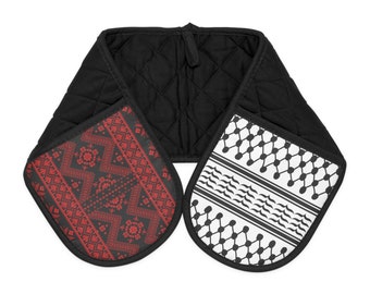 Palestine Tatreez and Kuffiyeh Oven Mitts