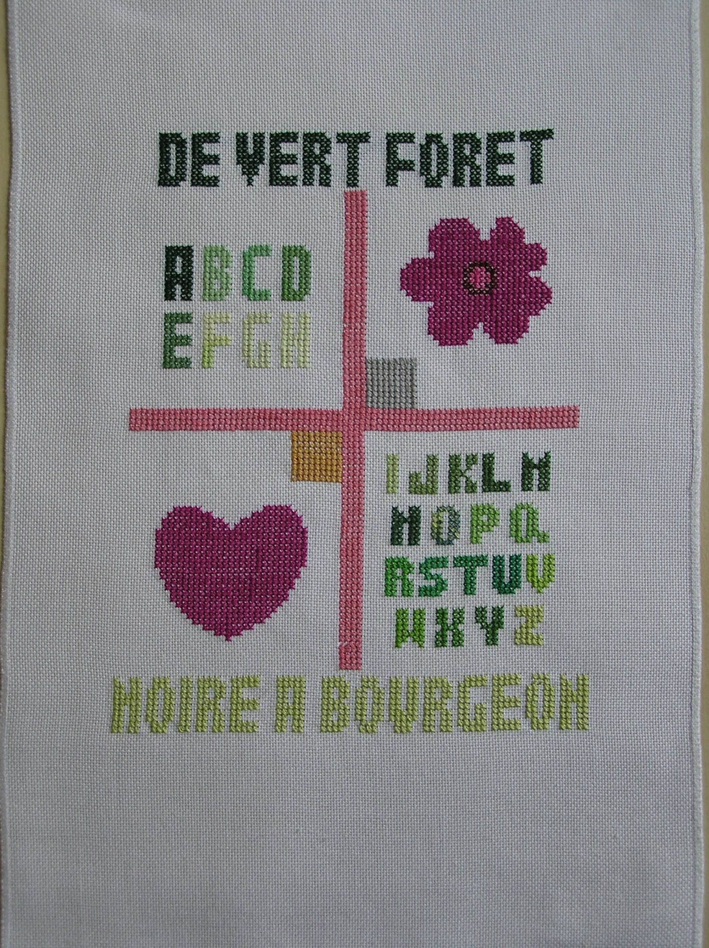 Broderie Abécédaire Vert