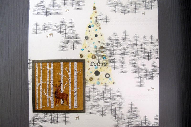 Tableau Cerf Brodé, Écrous et Rondelles