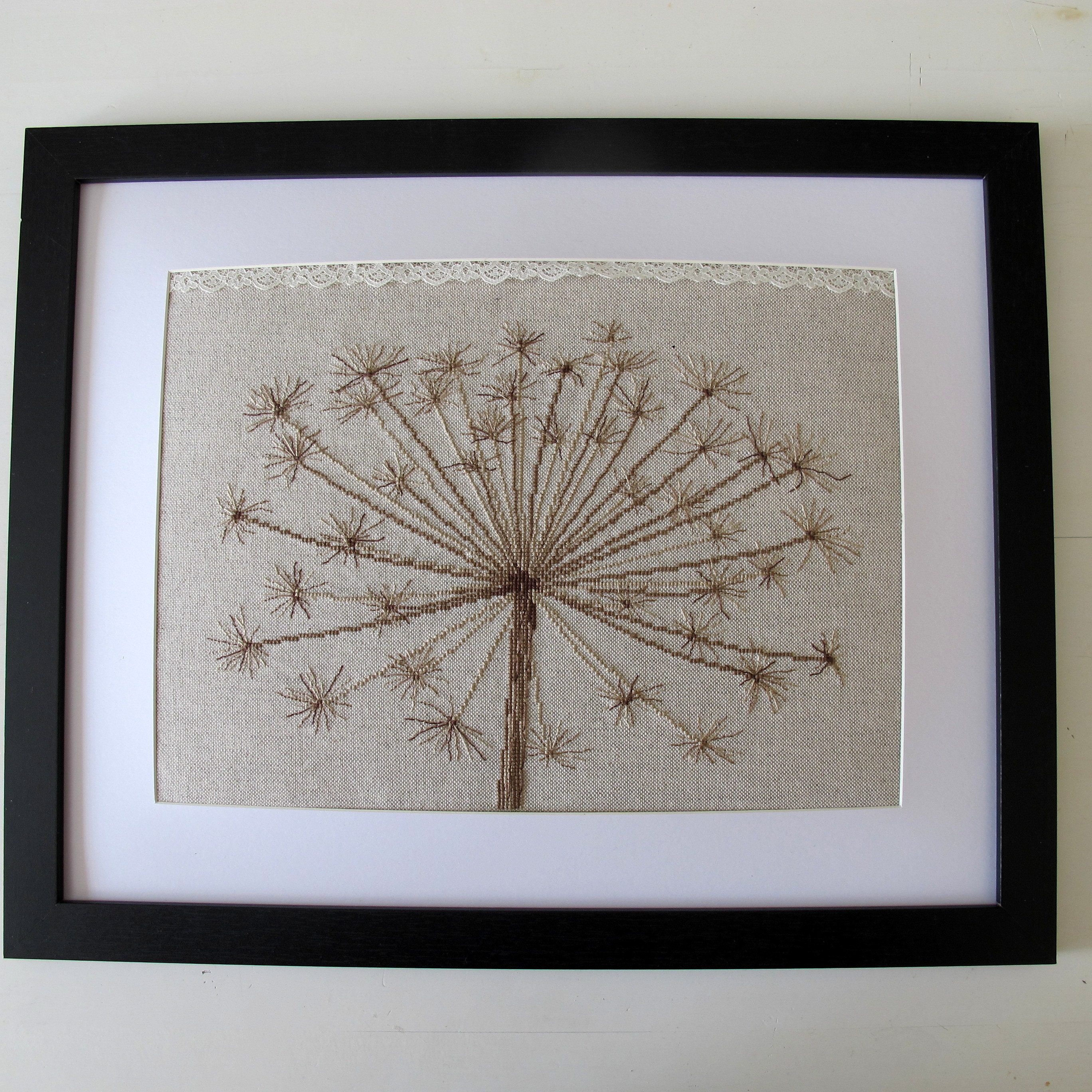 Tableau Brodé Fleur d'acanthe