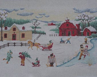 Embroidery "winter fairy in Bruges" at the cross point