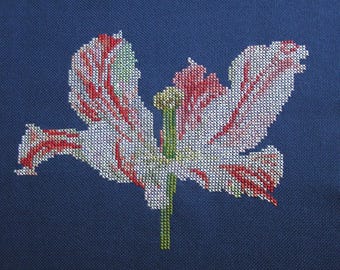 Pink tulip embroidery