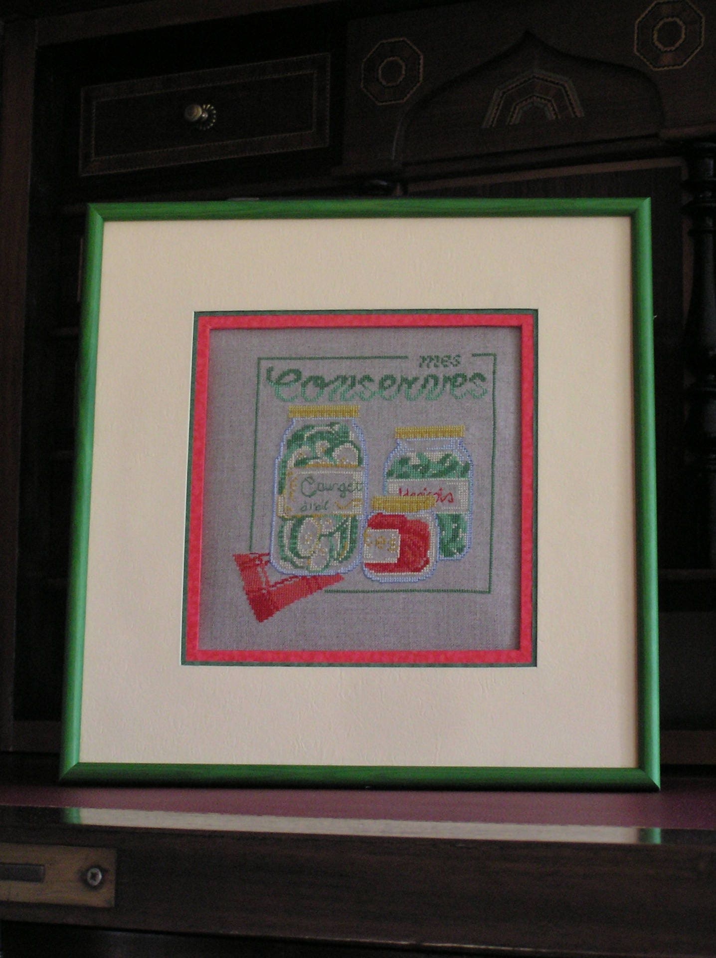 Encadrement Broderie Jaune