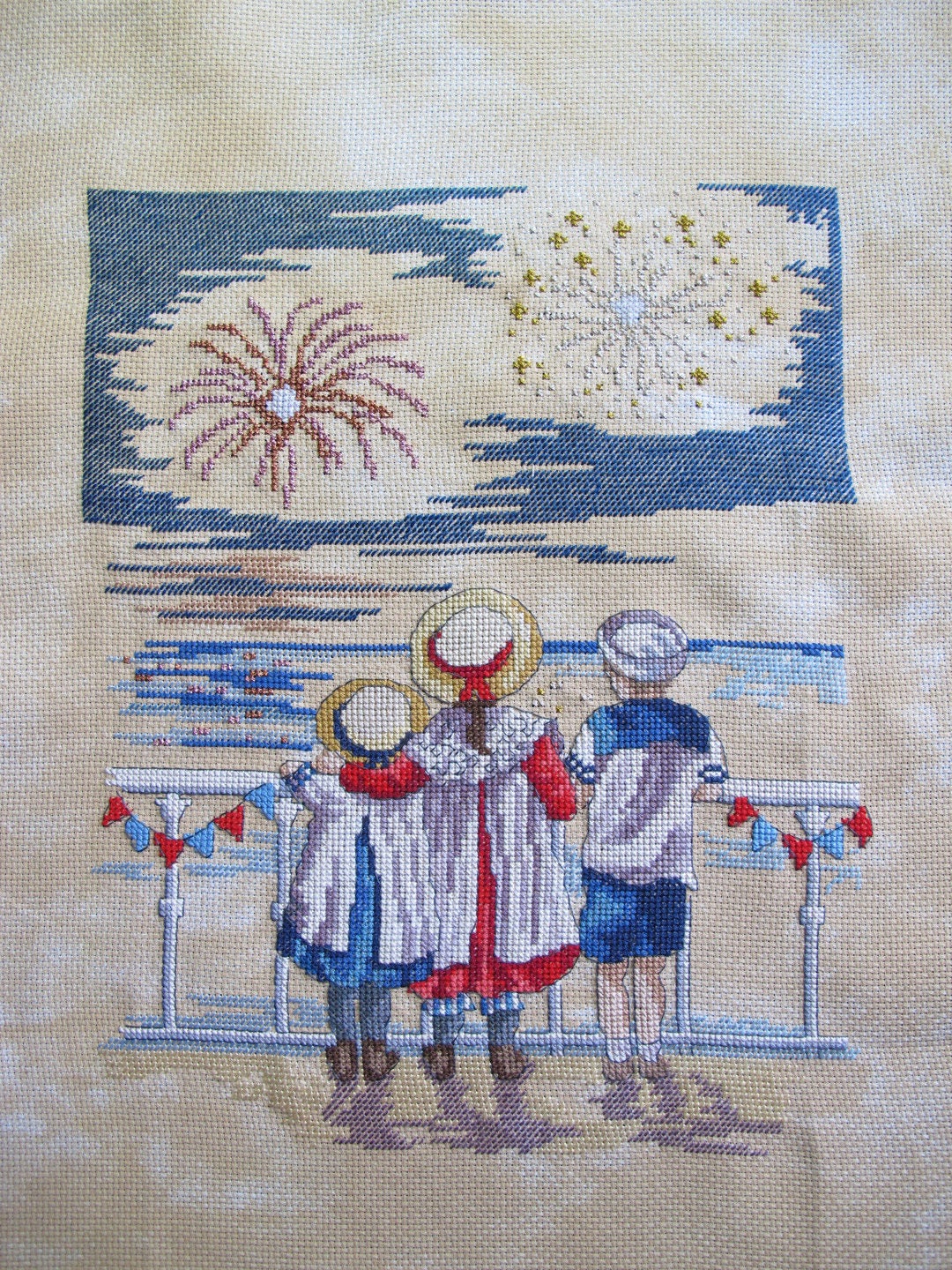 Broderie Feu d'artifice Au Point de Croix