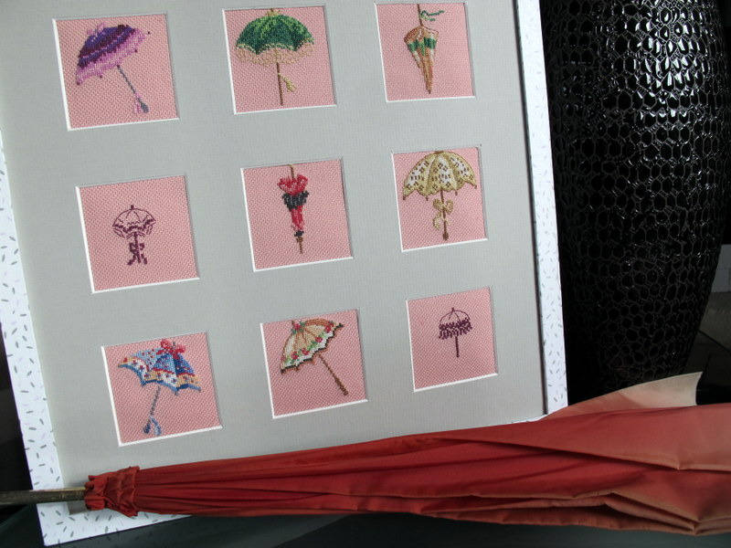 Tableau 9 Ombrelles Brodées Au Point de Croix
