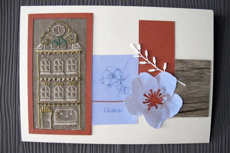 Tableau Maison et Rose de Noël