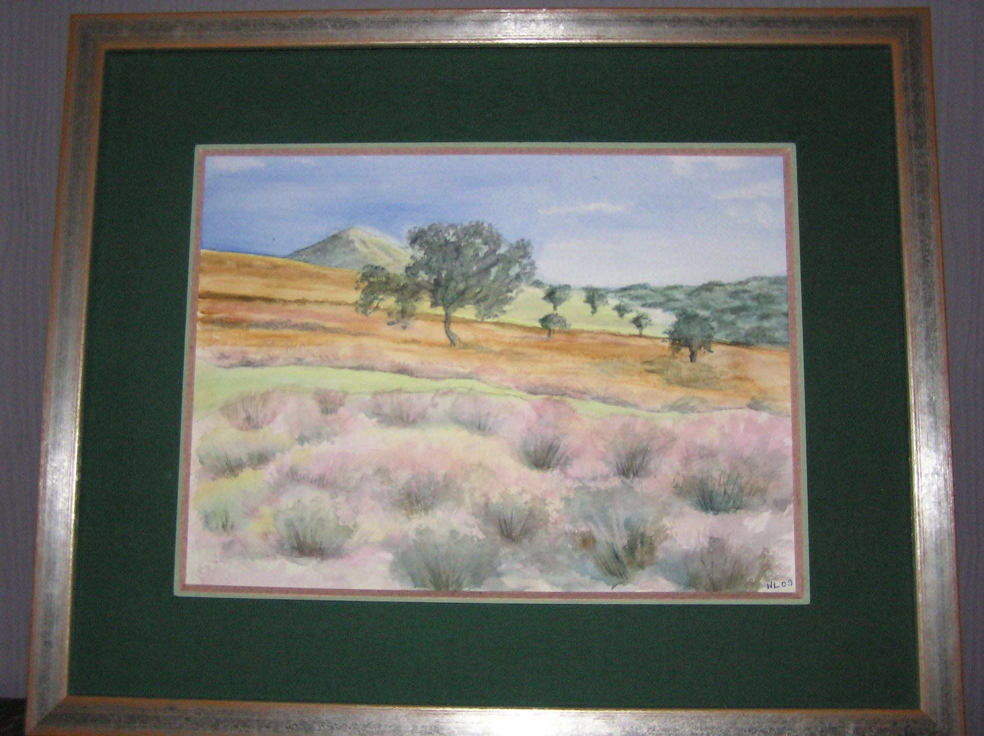 Tableau d'une Aquarelle de Lande Bruyère en Angleterre