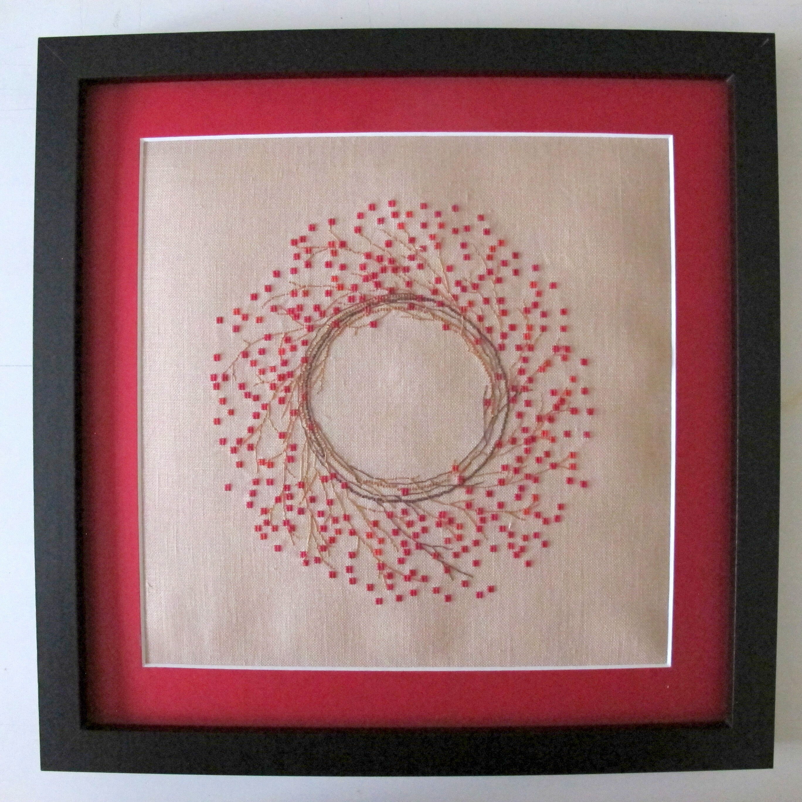 Tableau Brodé Couronne de Branchage