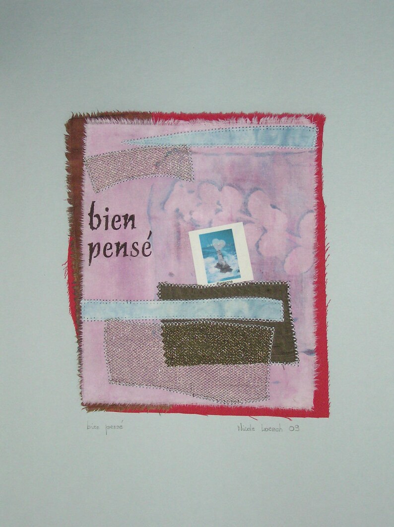 Textile art print called thoughtful image 1