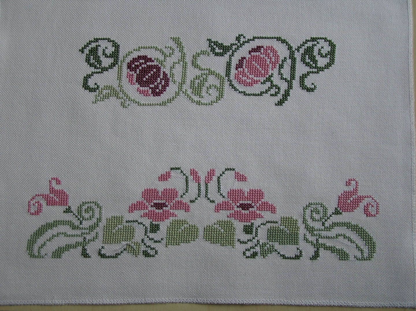 Broderie Liberty Rose et Verte