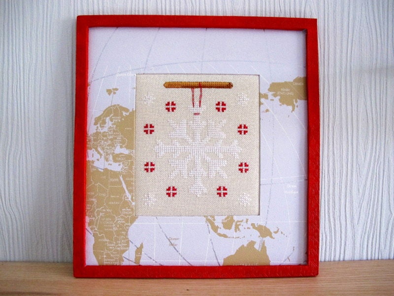 Tableau Étoile de Givre Blanche Brodée