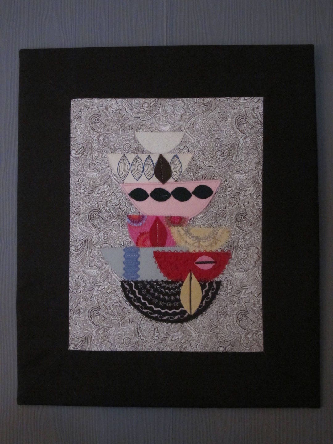 Tableau d'art Textile Bols en Tissu