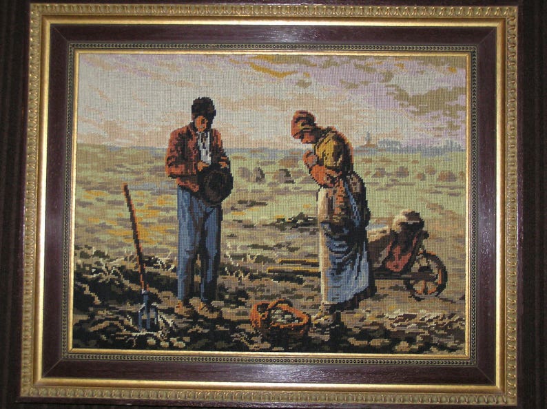 Tableau tapisserie nommé l'Angelus de MILLET Etsy