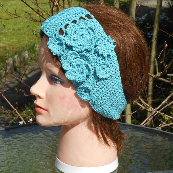 Bandeau au crochet, bandeau pour cheveux, bandeau, bandeau au crochet vert d'eau, Hair Headband