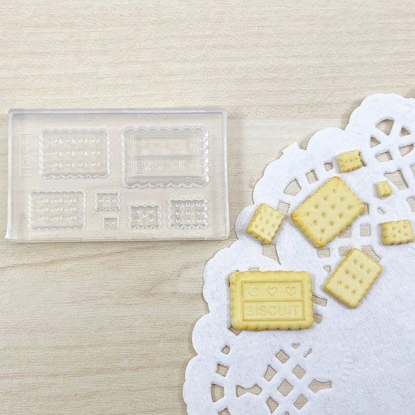 Miniature Biscuit Silicone Mold | Food Crackers Clay Mold | Clear Cookie UV Resin Mold for Nail Art & Miniatures