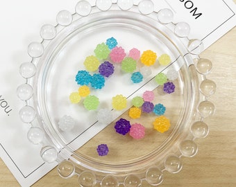 Small Konpeito Beads | Tiny Rainbow Plastic Bead | Sugar Star Candy Beads | Jewelry Parts | Shaker Charm Resin Inclusions - 20pcs