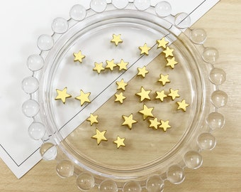 Small Metal Star Beads | Gold Color Star Jewelry Parts | Shaker Charm Resin Inclusions - 20pcs