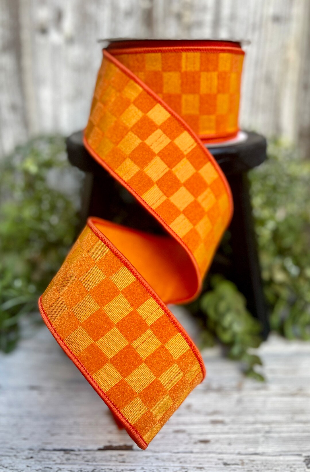 Ribbon for Wreaths, Designer Ribbon, 2.5 Ribbon, Check Ribbon, Spring