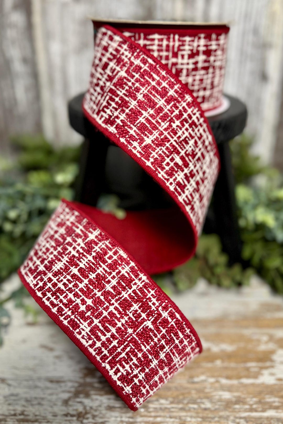 Knit Look Texture Fused Ribbon, 10 YD, Ribbon for Wreaths, Designer ...