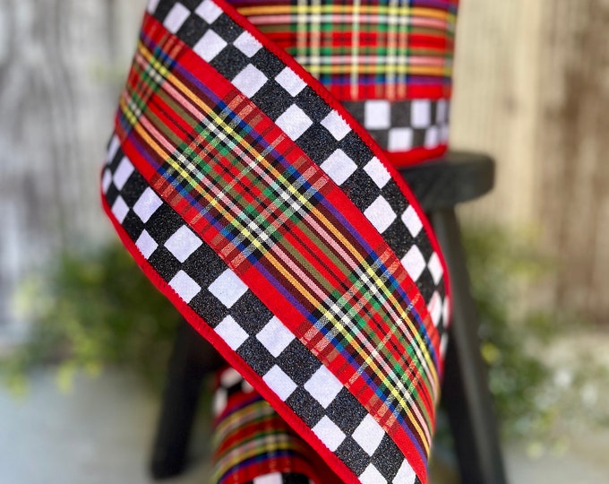 Ribbon, 10 YD ROLL, Ribbon for Wreaths, Designer Ribbon, 4