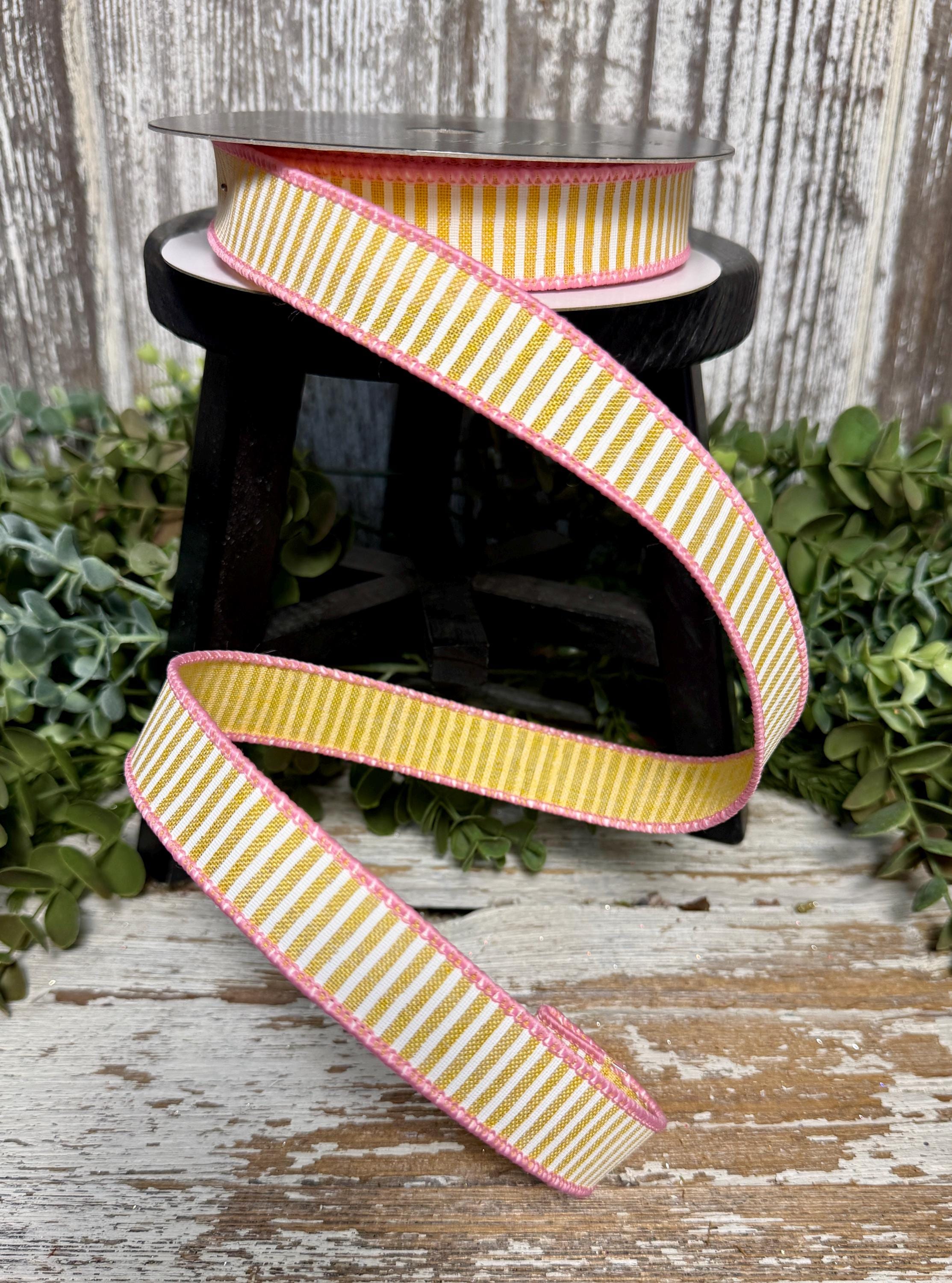 Wide Coasta Ribbon Coastal Stripes Ribbon, Ribbon for Wreaths, Designer Ribbon, 1