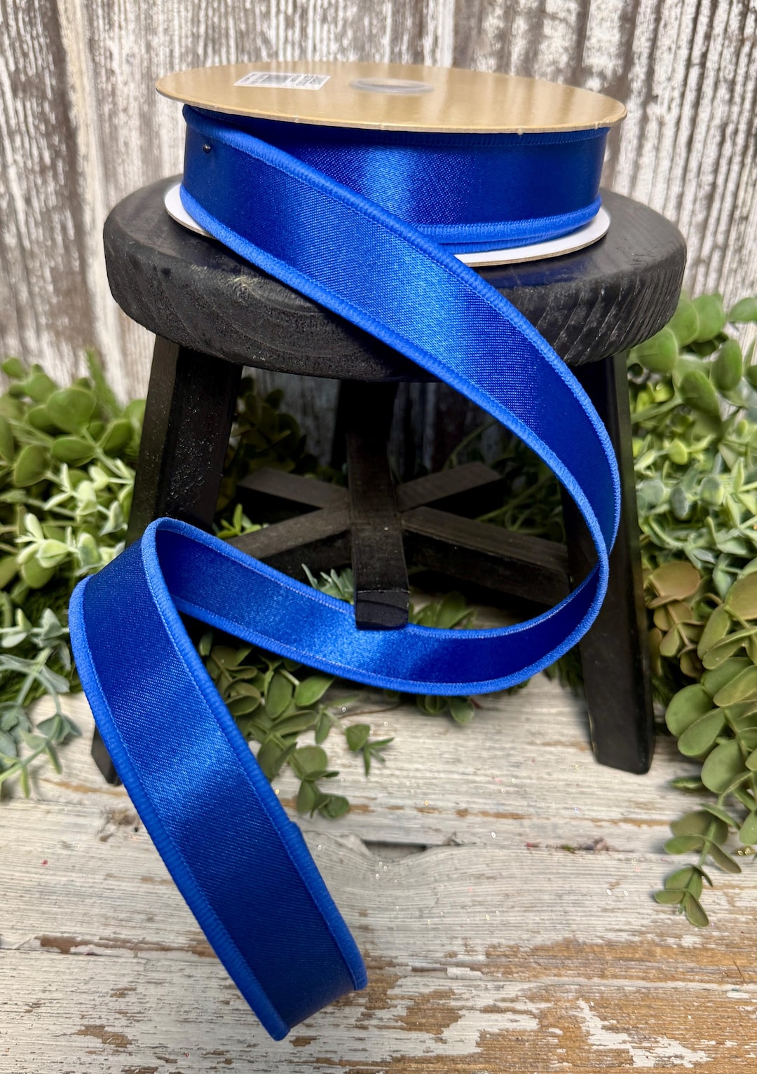 Royal Blue Satin Ribbon, Ribbon for Wreaths, Designer Ribbon, 7/8 ...