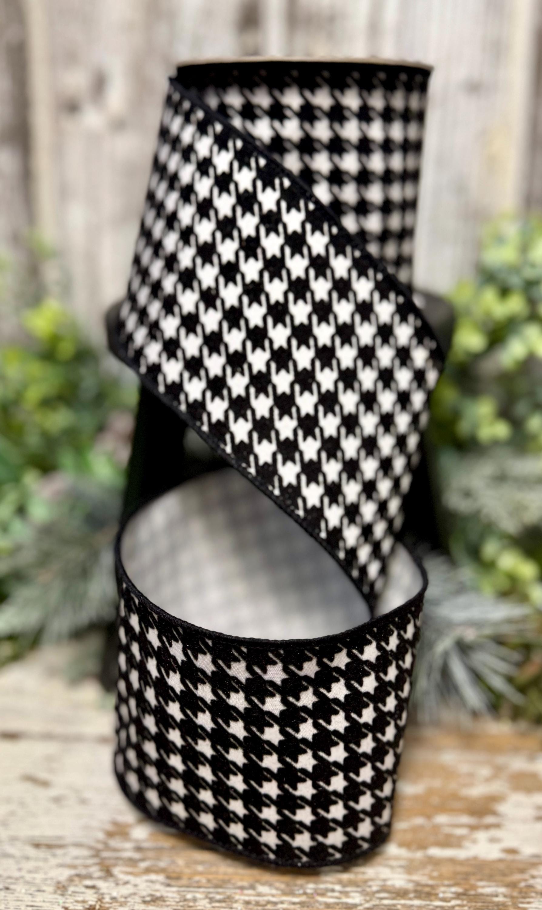 miiiNEW ERA®×Ameri HOUNDSTOOTH RIBBON Ribbon for Wreaths, Designer Ribbon, 4